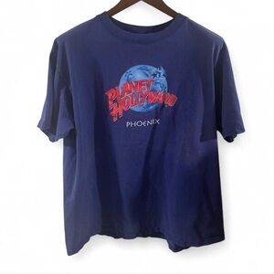 Vintage Retro Planet Hollywood Collectible Indigo Blue T-Shirt Size X-Large